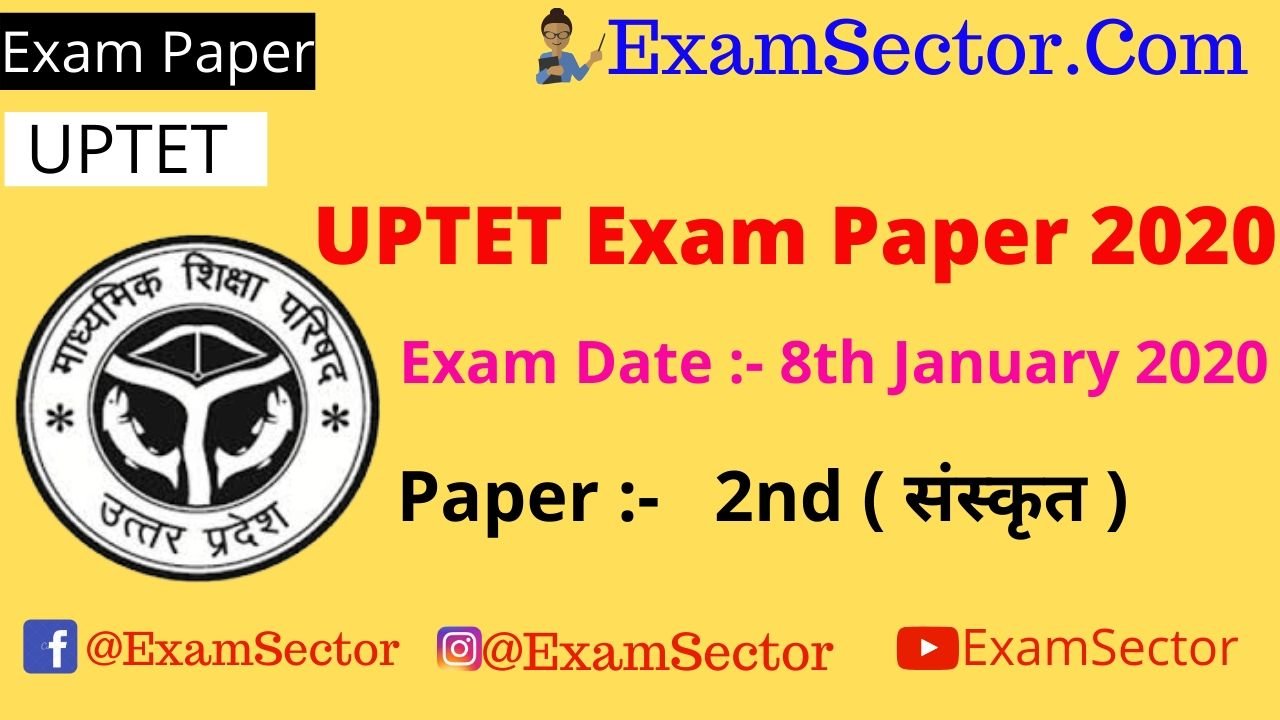 UPTET Exam Paper 8th January 2020 Answer Key