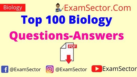 Top 100 Biology Questions Answers PDF in Hindi