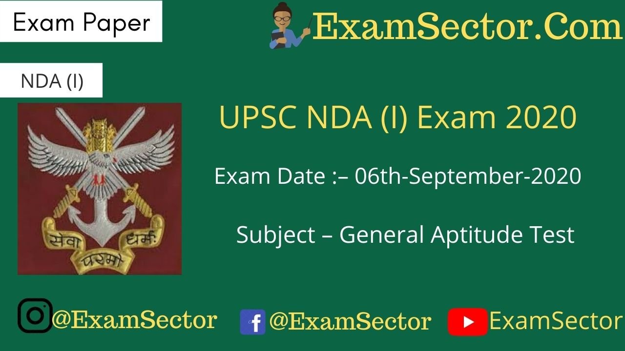 UPSC NDA (I) Exam 2020 - Part - A ( Answer Key )