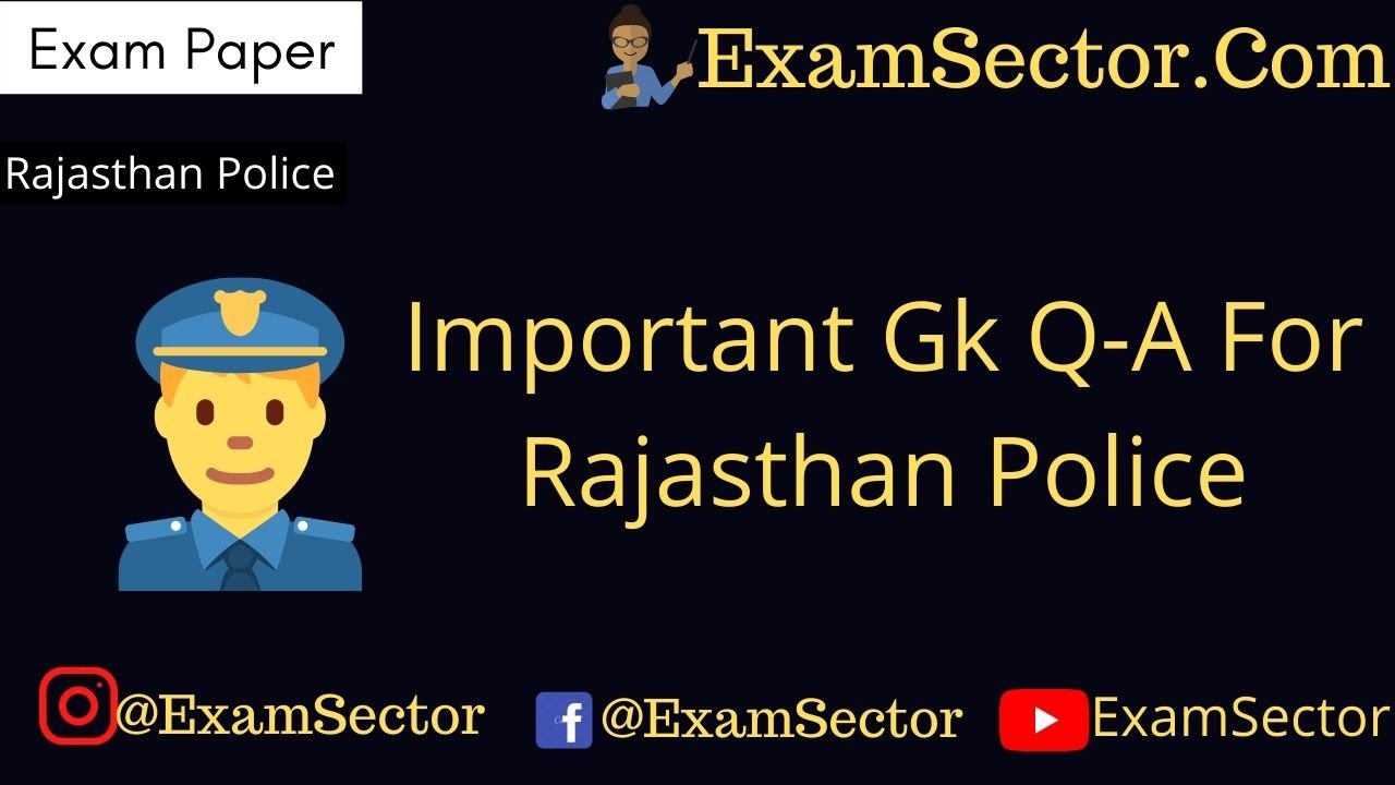 Rajasthan Police Gk Questions Answers in Hindi
