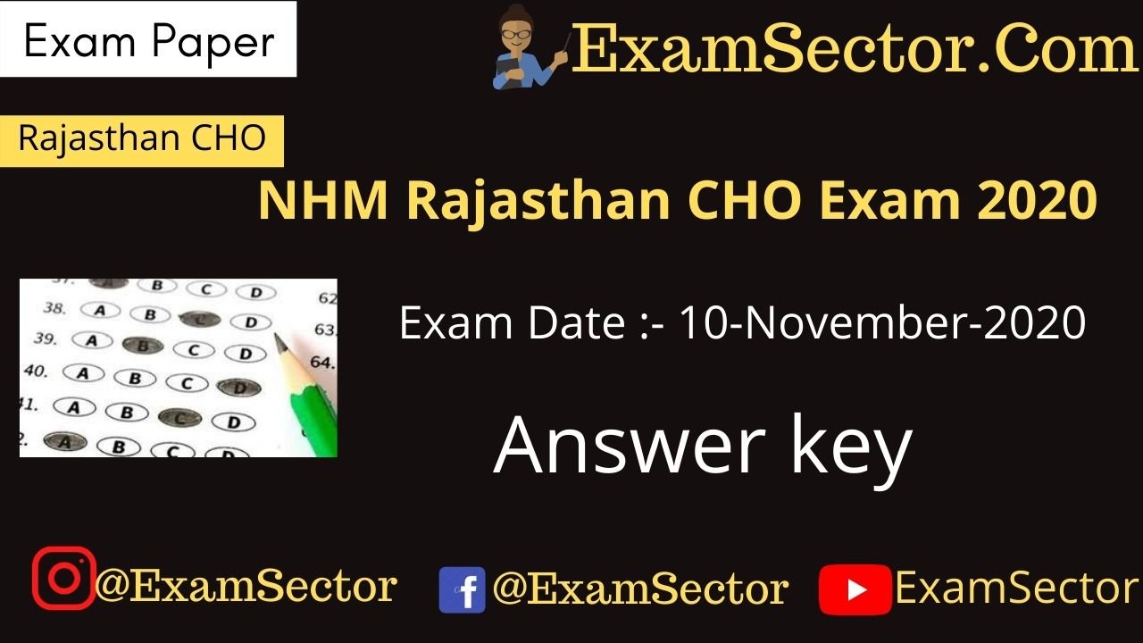 NHM Rajasthan CHO Exam 10 Nov. 2020 Answer Key