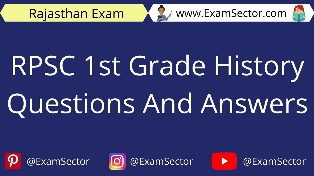 RPSC 1st Grade History Questions And Answers