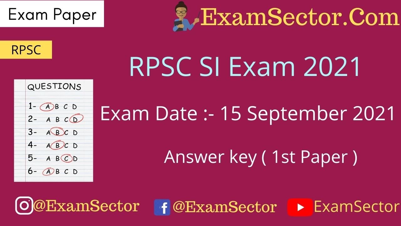Rajasthan Police Si Exam Paper 1st Hindi 15 September 2021