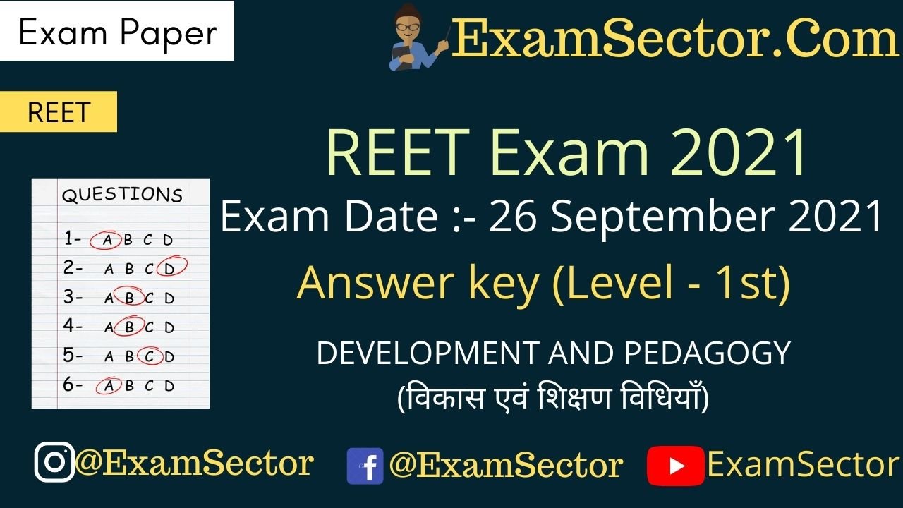 REET Level I exam paper 26/09/2021 CDP (Answer Key)