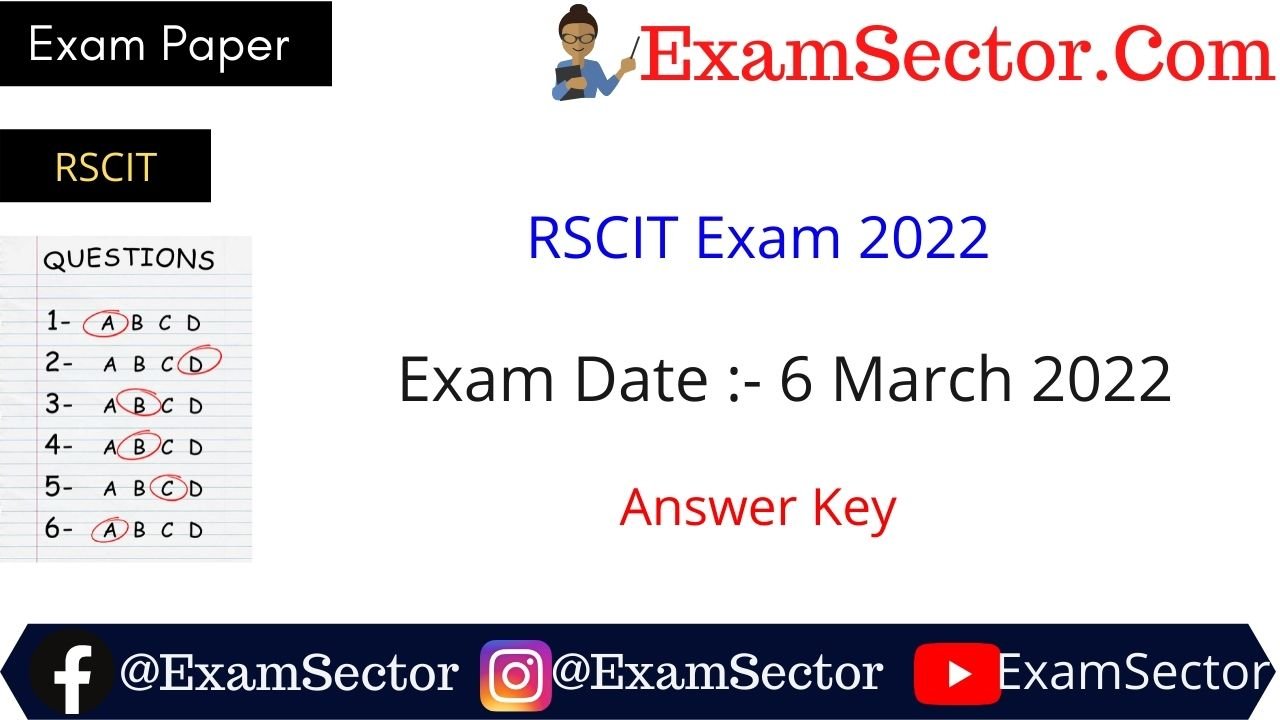 RSCIT Answer Key 6 March 2022 PDF Download