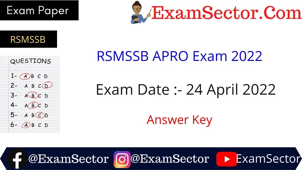 RSMSSB APRO 24 April 2022 Answer Key