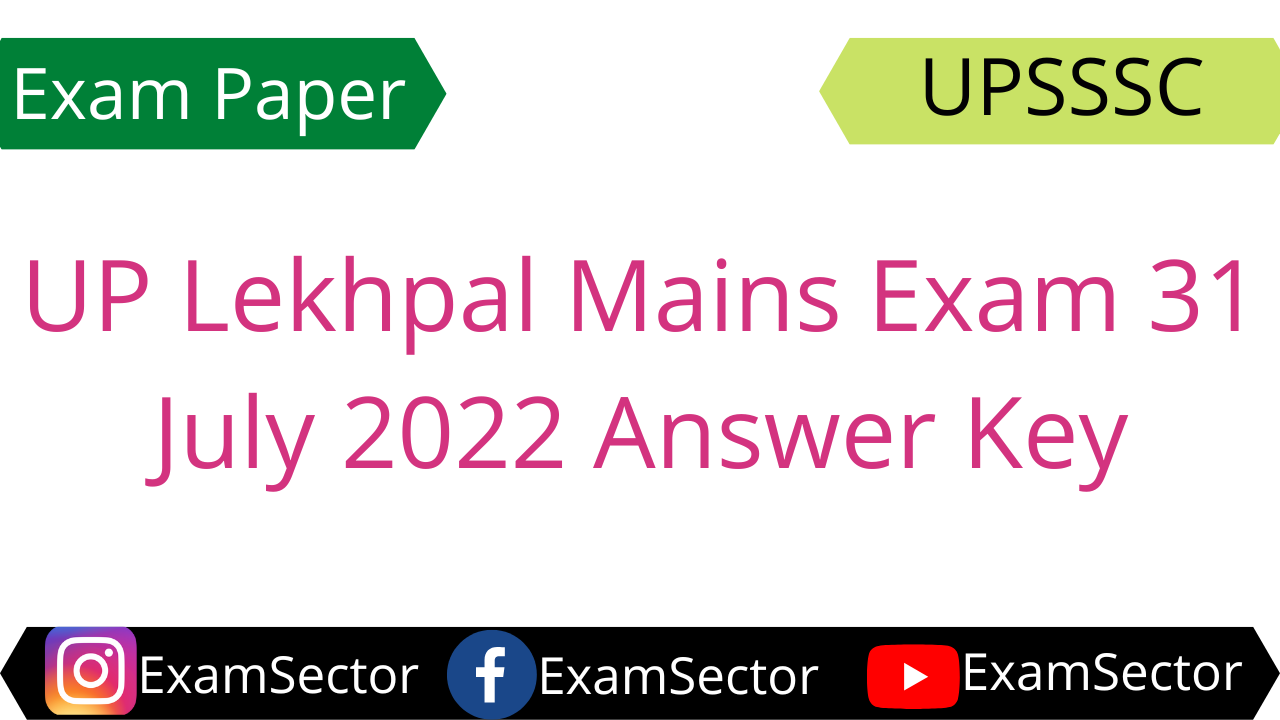 UP Lekhpal Mains Exam 31 July 2022 Answer Key