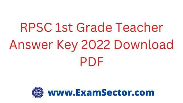 RPSC 1st Grade Teacher Answer Key 2022 Download PDF