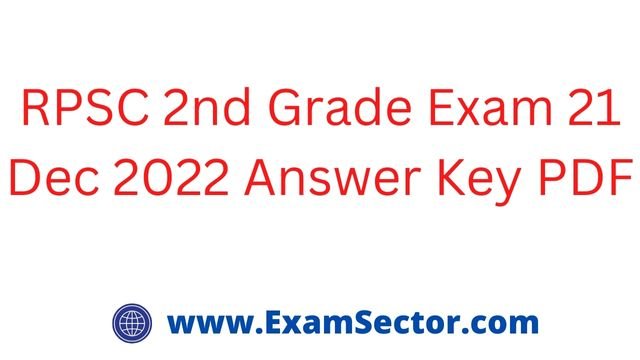 RPSC 2nd Grade Exam 21 Dec 2022 Answer Key PDF