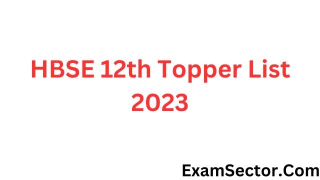 HBSE 12th Topper List 2023