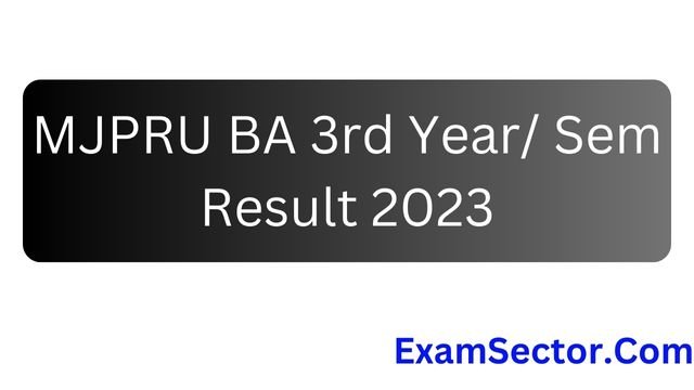 MJPRU BA 3rd Year/ Sem Result 2023