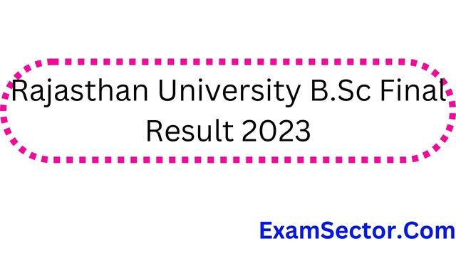 Rajasthan University B.Sc Final Result 2023