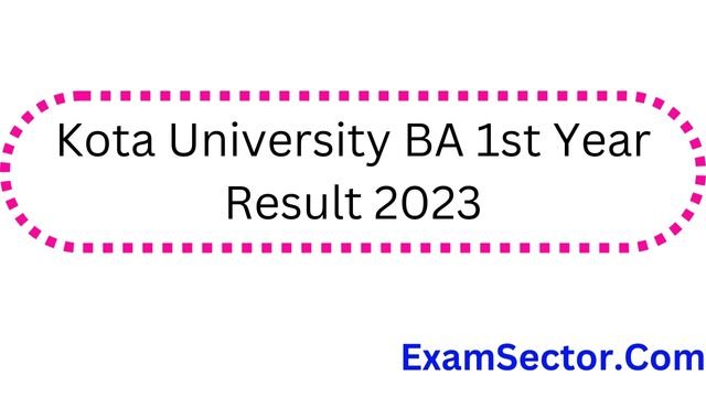 Kota University BA 1st Year Result 2023