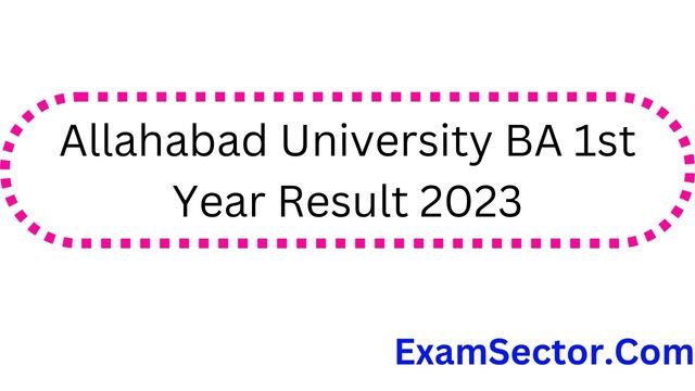 Allahabad University BA 1st Year Result 2023
