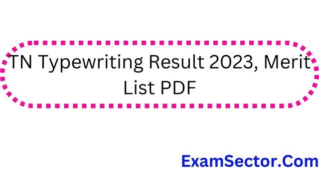 TN Typewriting Result 2023, Merit List PDF