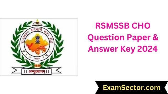 RSMSSB CHO Question Paper & Answer Key 2024